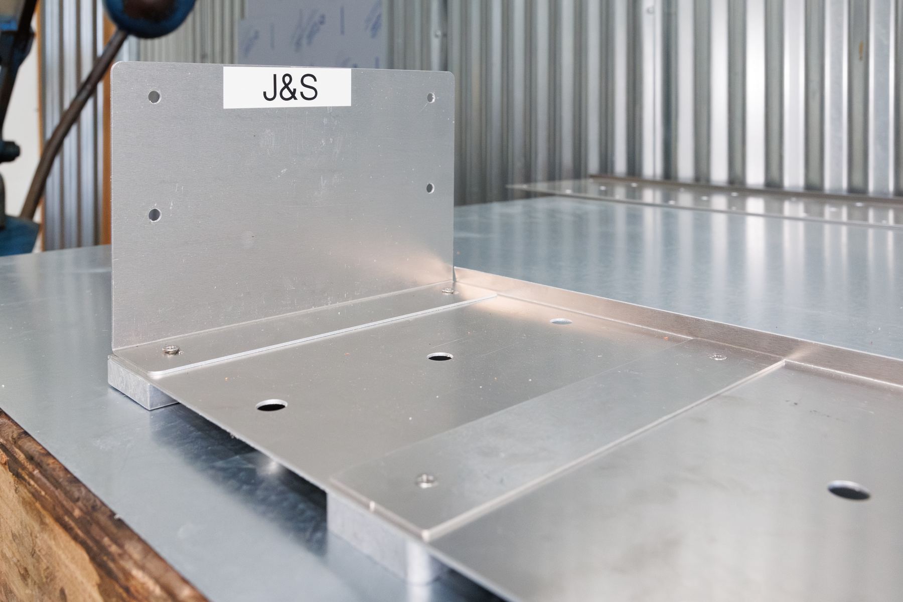 Precision aluminum J&S sub sill on the fabrication bench
